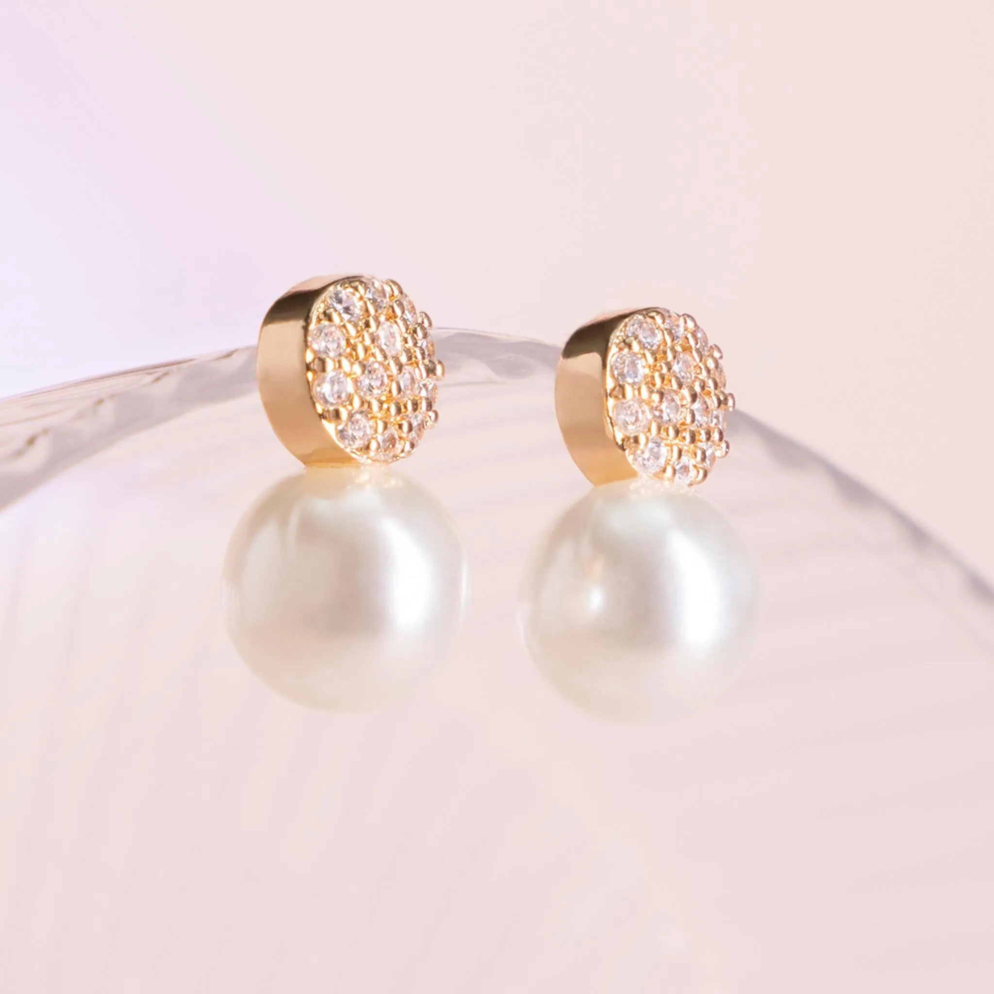 Broome Crystal & Pearl Drop Earrings sold by Birdy Grey product image thumbnail 3