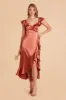 James Shiny Satin Midi Dress - Terracotta sold by Birdy Grey