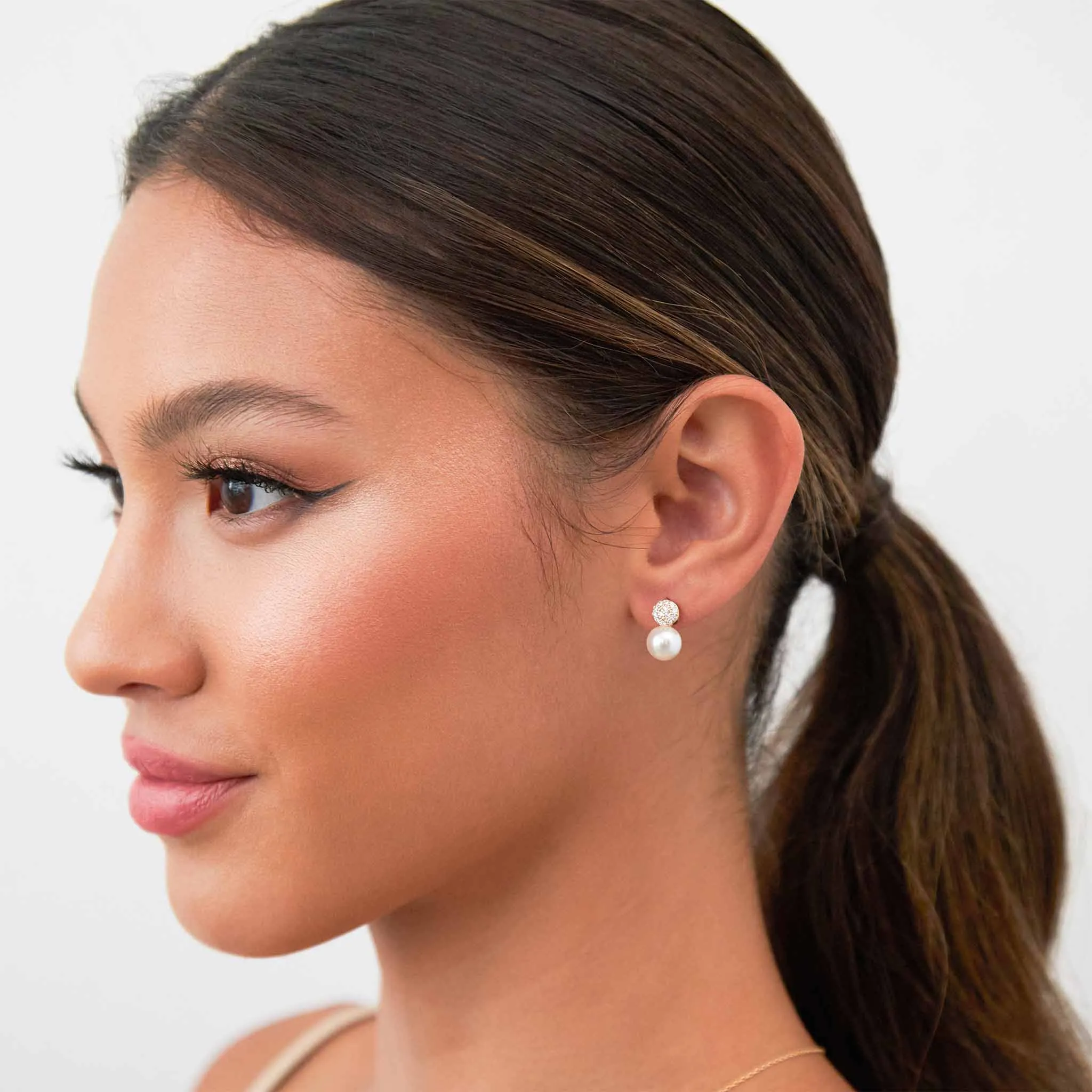 Broome Crystal & Pearl Drop Earrings sold by Birdy Grey product image thumbnail 4