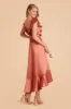 James Shiny Satin Midi Dress - Terracotta sold by Birdy Grey