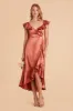 James Shiny Satin Midi Dress - Terracotta sold by Birdy Grey