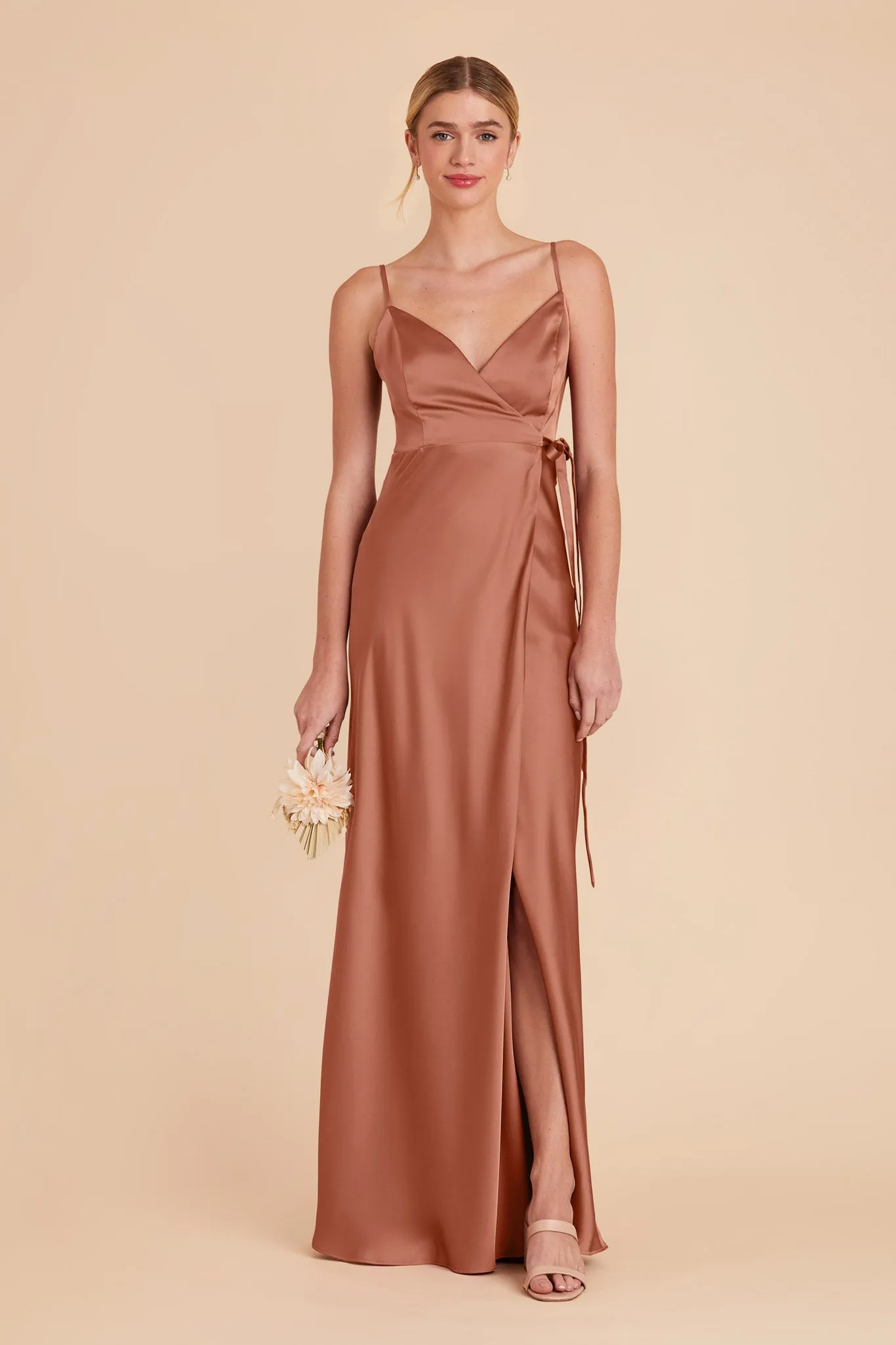 Cindy Matte Satin Dress - Desert Rose sold by Birdy Grey