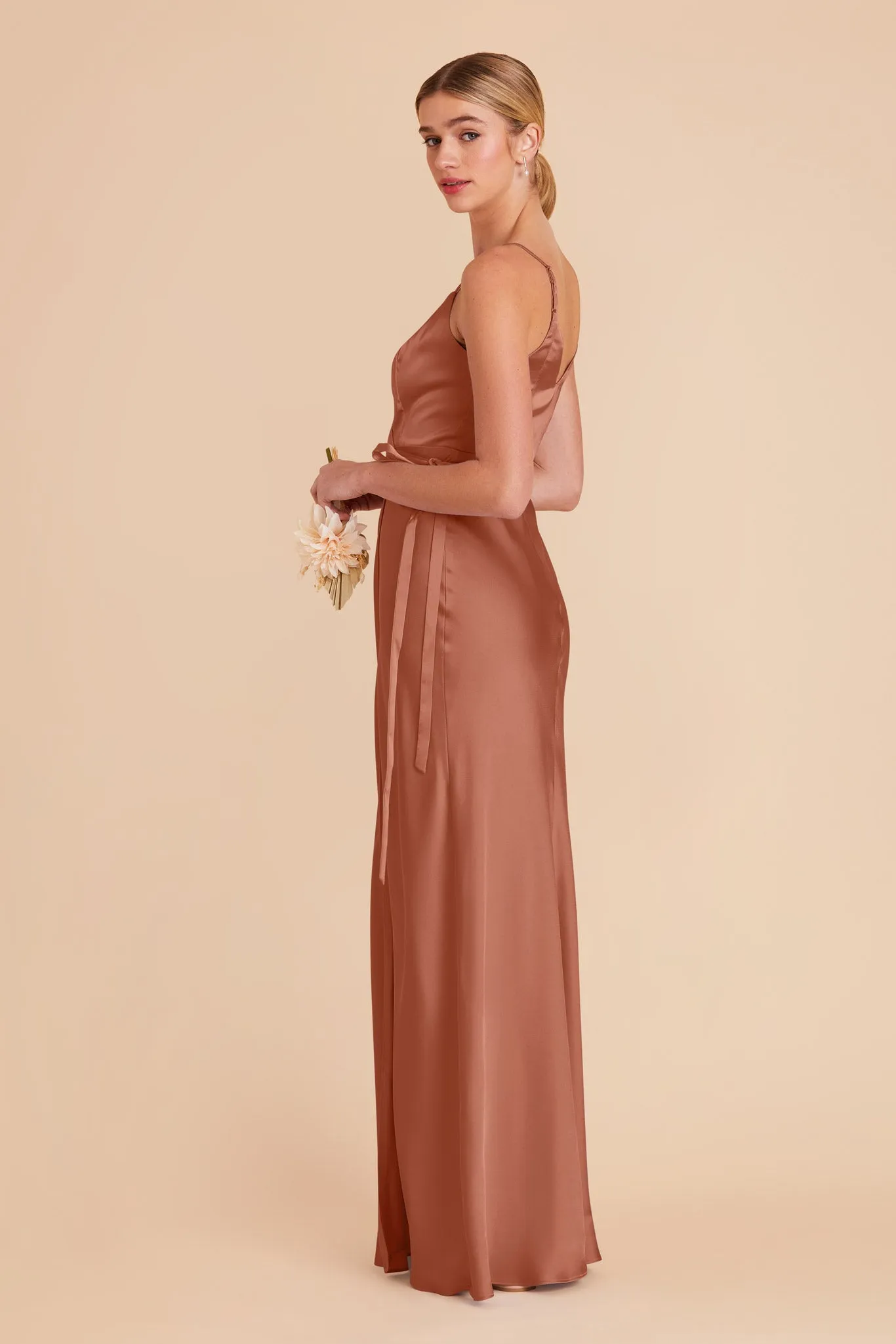 Cindy Matte Satin Dress - Desert Rose sold by Birdy Grey product image thumbnail 5