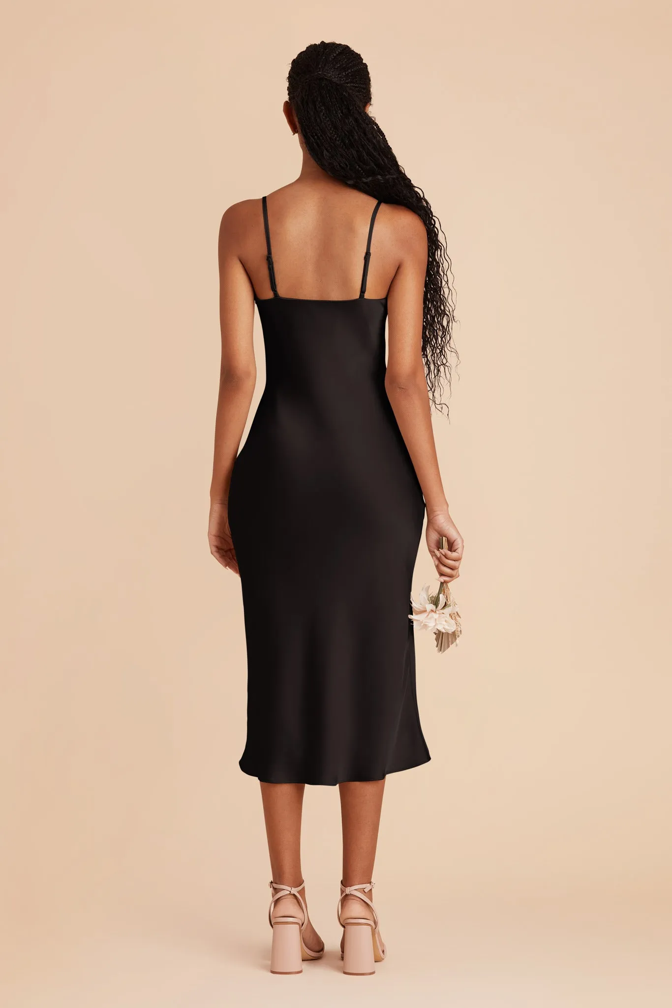 Lisa Matte Satin Midi Dress - Black sold by Birdy Grey product image thumbnail 5
