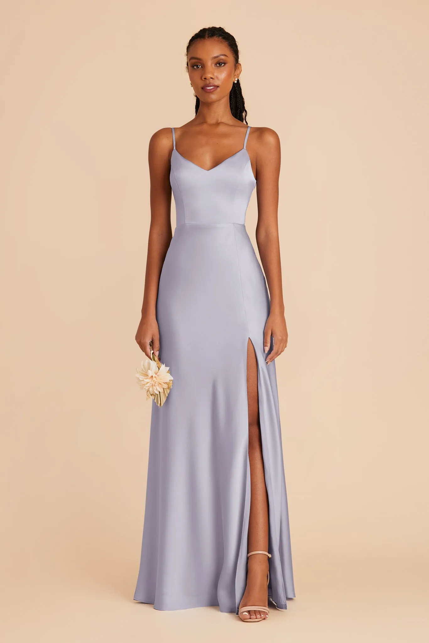 Jay Matte Satin Dress - Periwinkle Blue sold by Birdy Grey