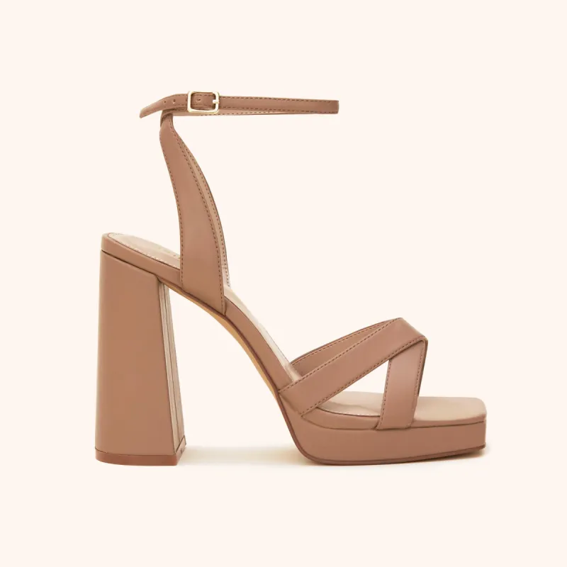 Ryanne Platform Heel - Mocha sold by Birdy Grey