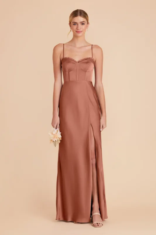 Jessica Matte Satin Dress - Desert Rose sold by Birdy Grey