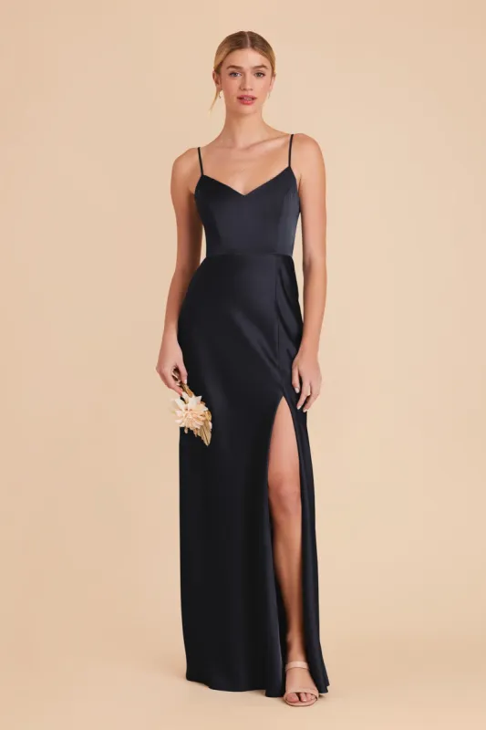 Jay Matte Satin Dress - Navy sold by Birdy Grey