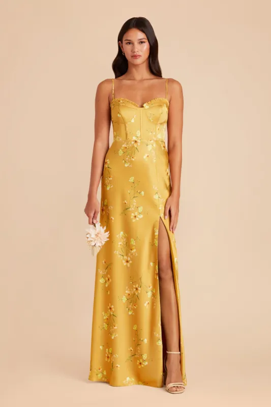 Jessica Matte Satin Dress - Marigold Le Fleur sold by Birdy Grey