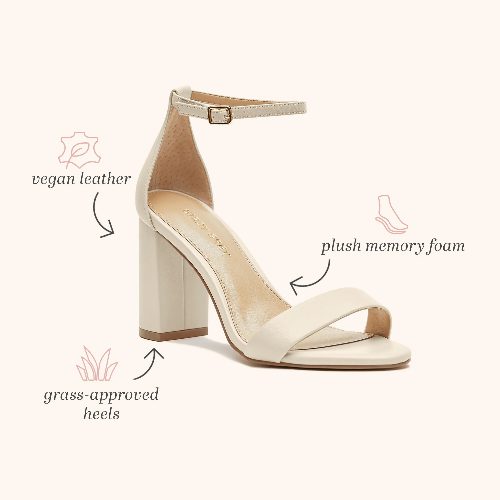 Mary High Chunky Heel - Almond sold by Birdy Grey product image thumbnail 2