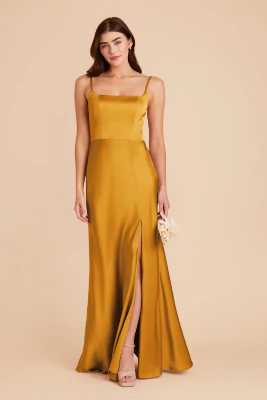 Mai Matte Satin Dress - Butterscotch sold by Birdy Grey