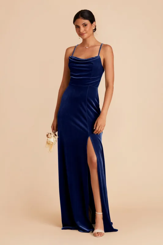 Ash Velvet Dress - Sapphire Blue sold by Birdy Grey