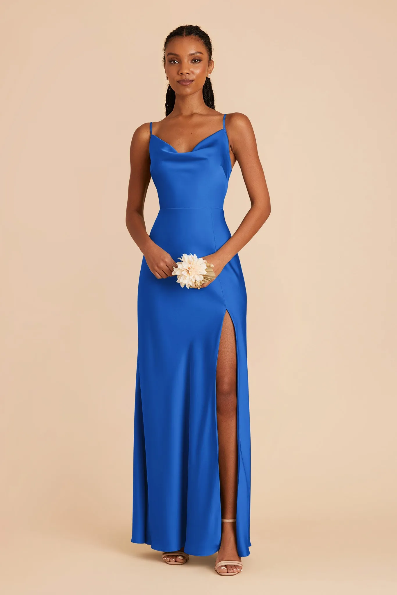Lisa Long Matte Satin Dress - Cobalt Blue sold by Birdy Grey product image thumbnail 3