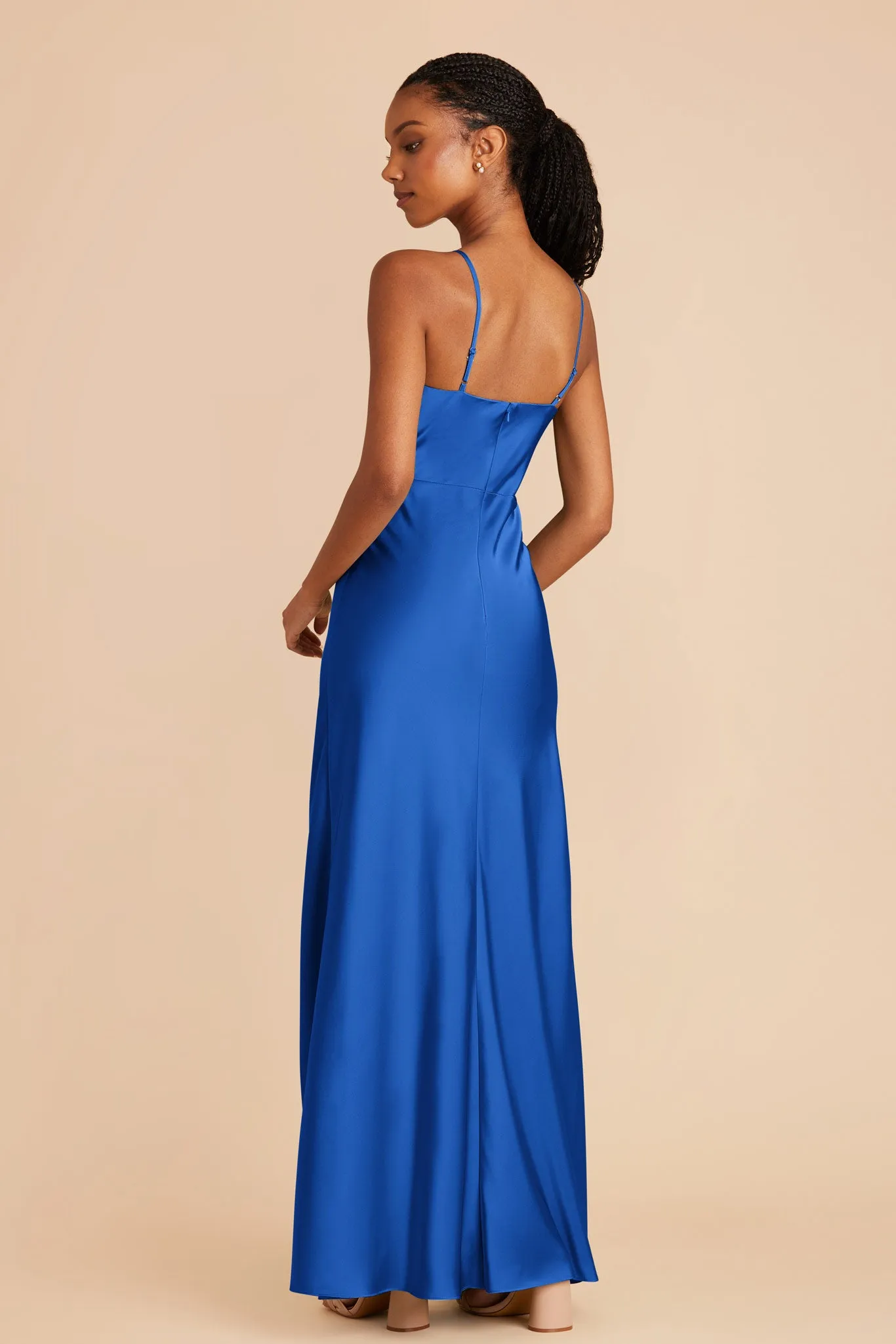 Lisa Long Matte Satin Dress - Cobalt Blue sold by Birdy Grey product image thumbnail 4