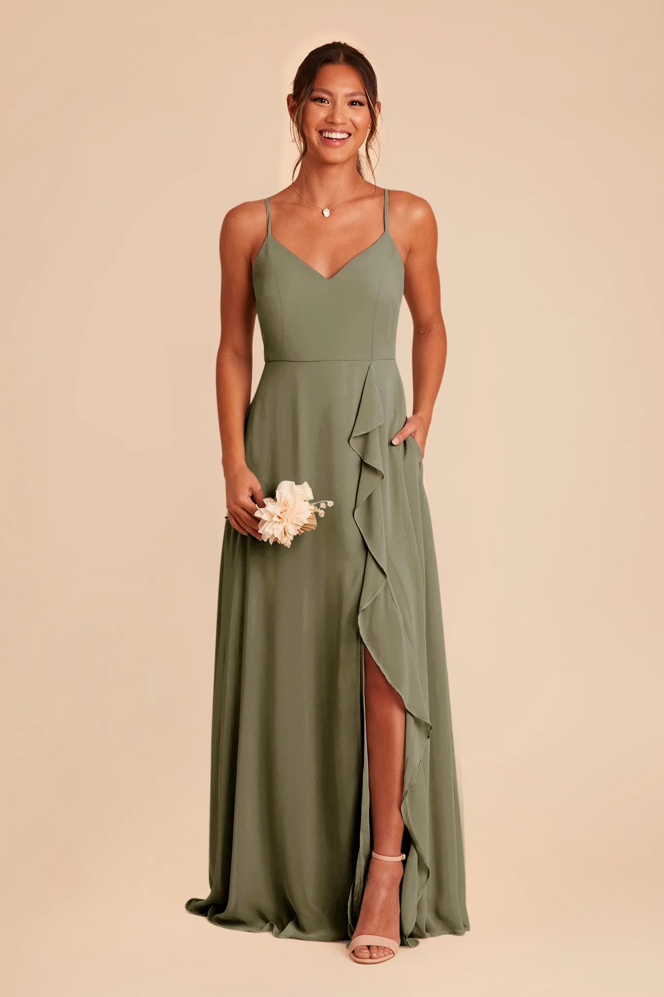Theresa Chiffon Dress - Moss Green sold by Birdy Grey product image thumbnail 4