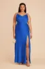 Lisa Long Matte Satin Dress - Cobalt Blue sold by Birdy Grey