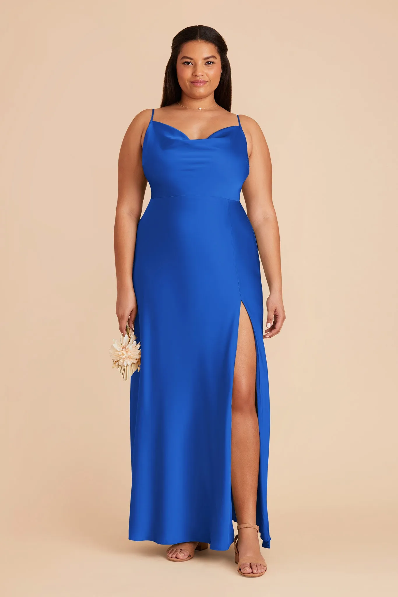 Lisa Long Matte Satin Dress - Cobalt Blue sold by Birdy Grey product image thumbnail 2