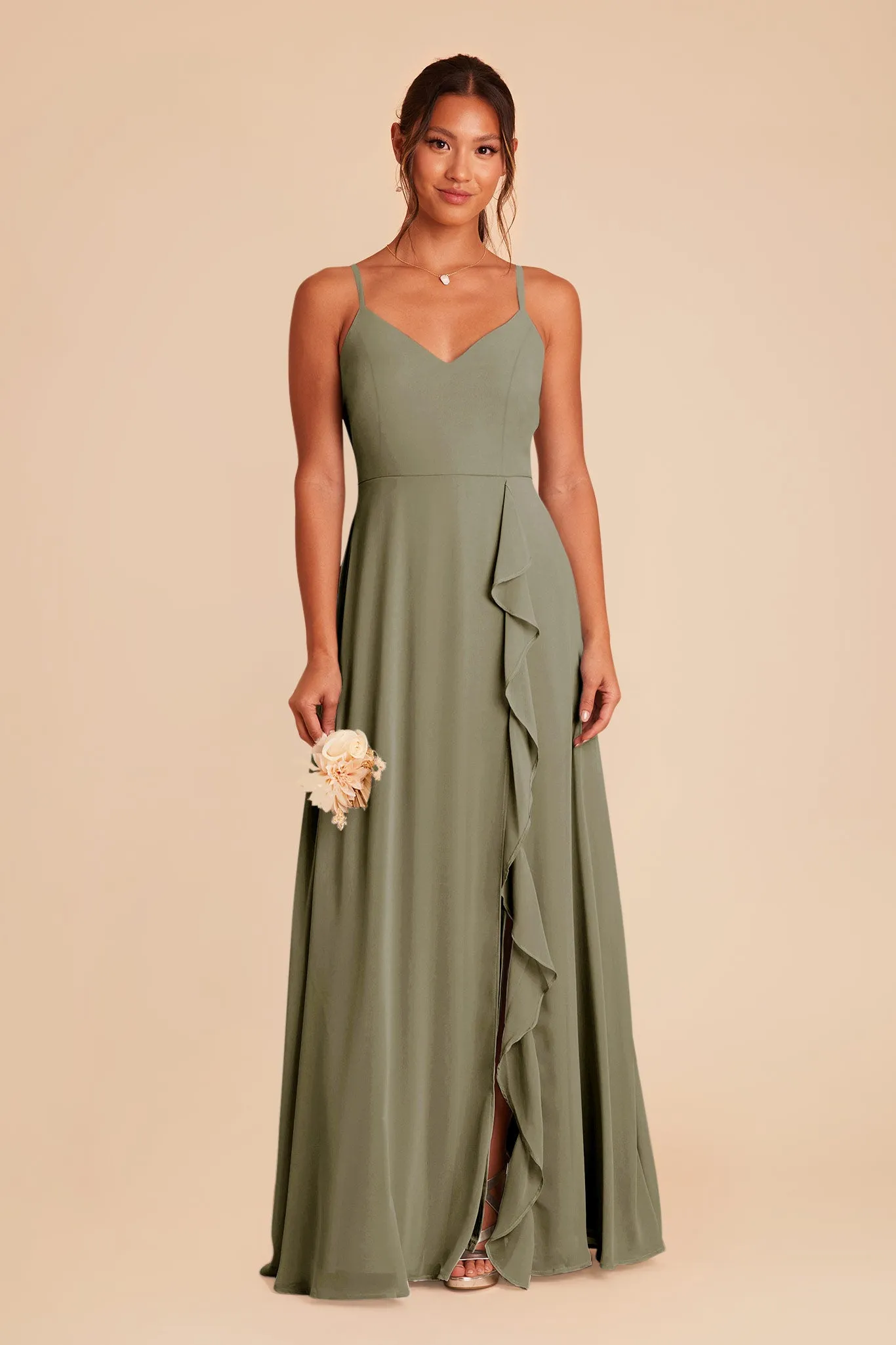 Theresa Chiffon Dress - Moss Green sold by Birdy Grey
