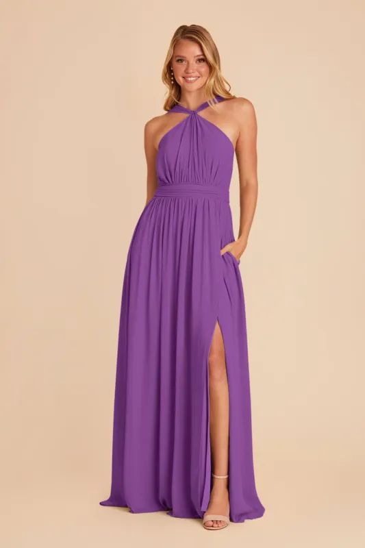 Kiko Chiffon Dress - Amethyst sold by Birdy Grey
