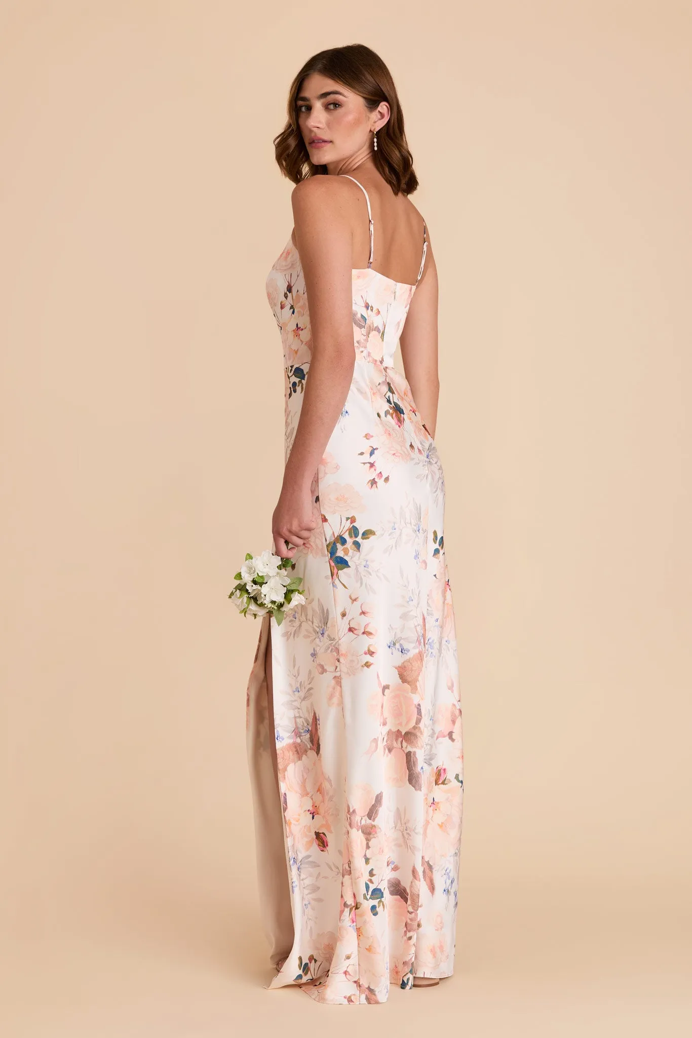 Mai Matte Satin Dress - Champagne Cascadia Bouquet sold by Birdy Grey product image thumbnail 3