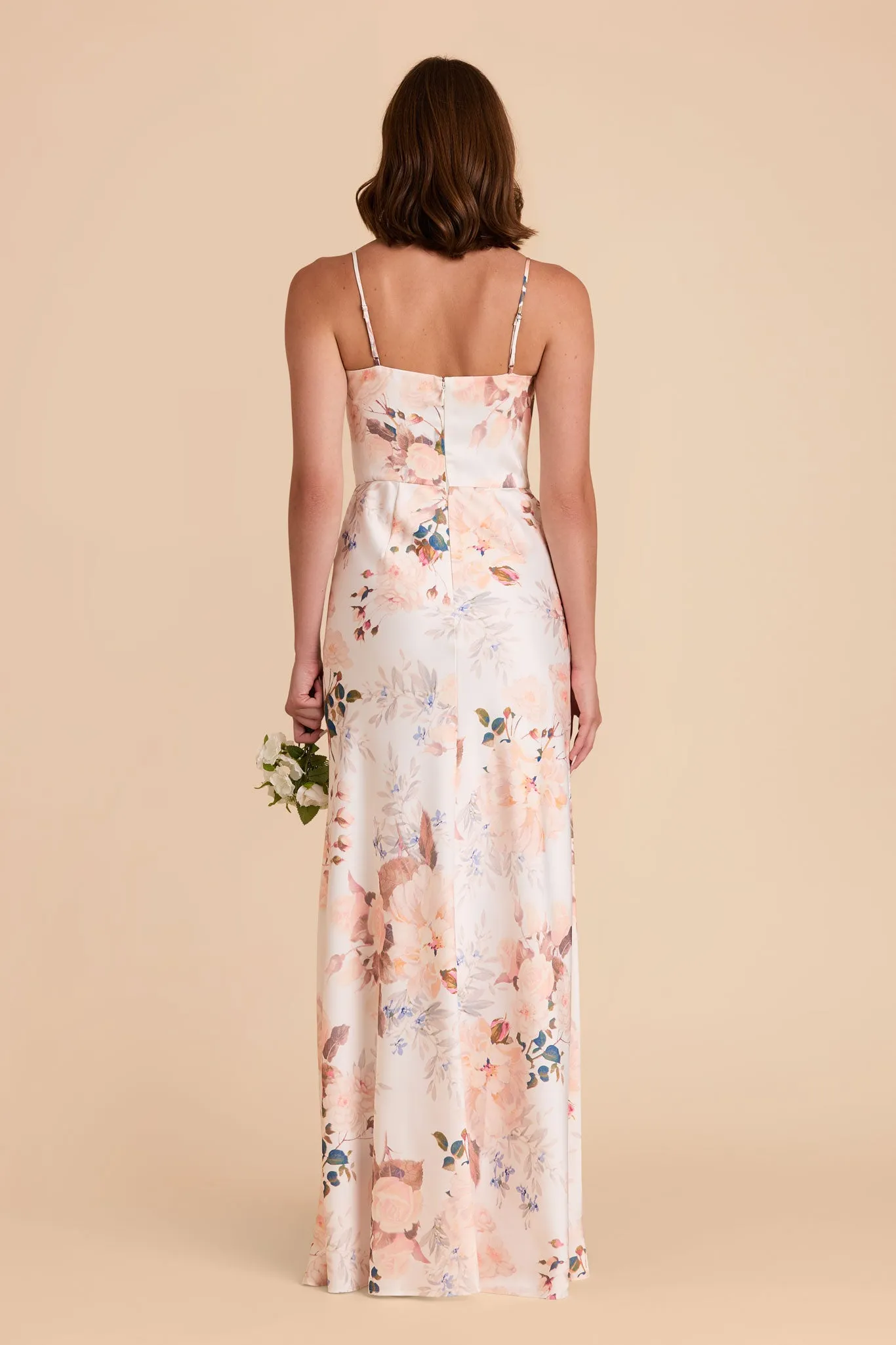 Mai Matte Satin Dress - Champagne Cascadia Bouquet sold by Birdy Grey product image thumbnail 4