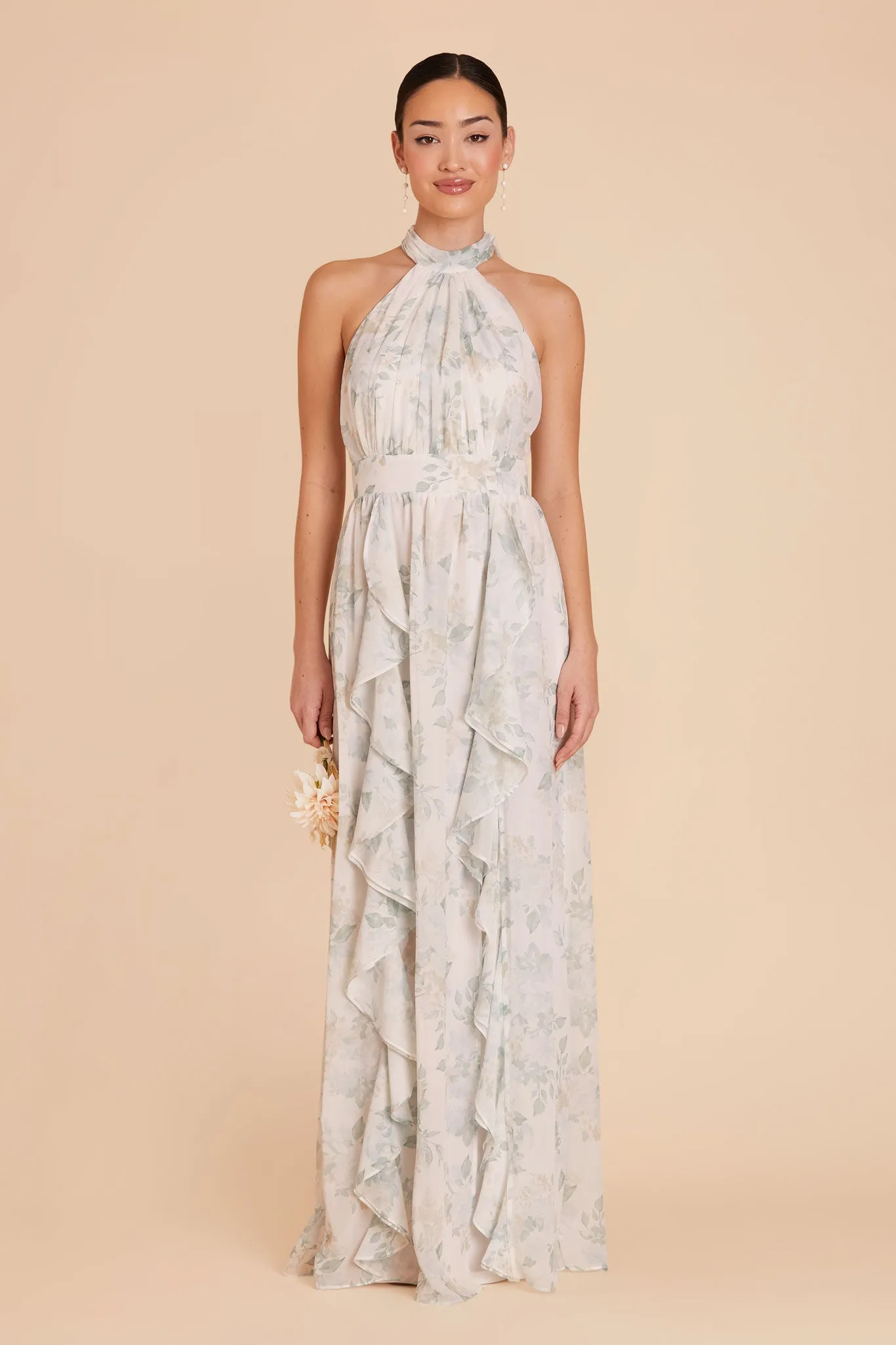 Joyce Chiffon Dress - Sage Spring Garden sold by Birdy Grey product image thumbnail 3