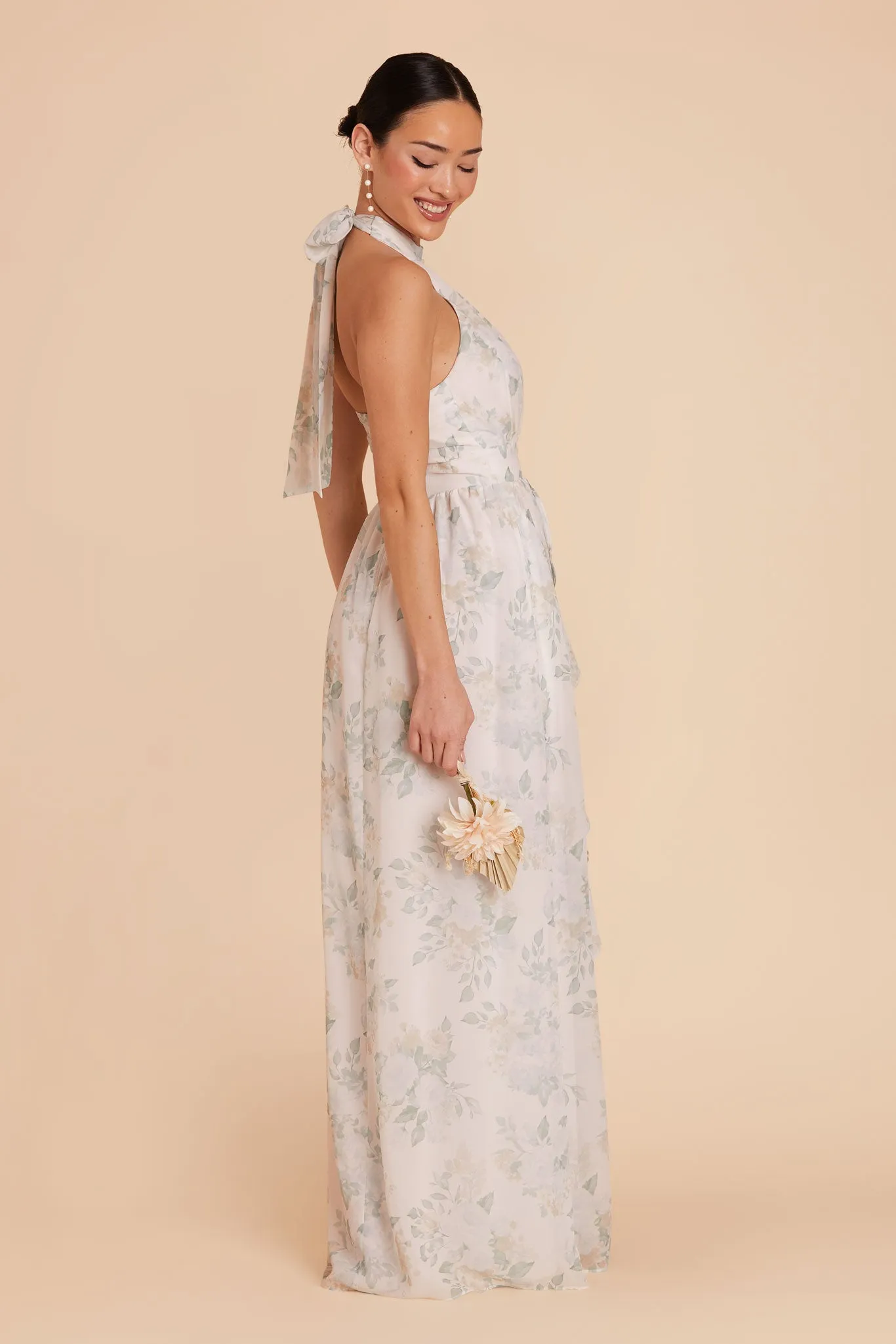 Joyce Chiffon Dress - Sage Spring Garden sold by Birdy Grey product image thumbnail 5