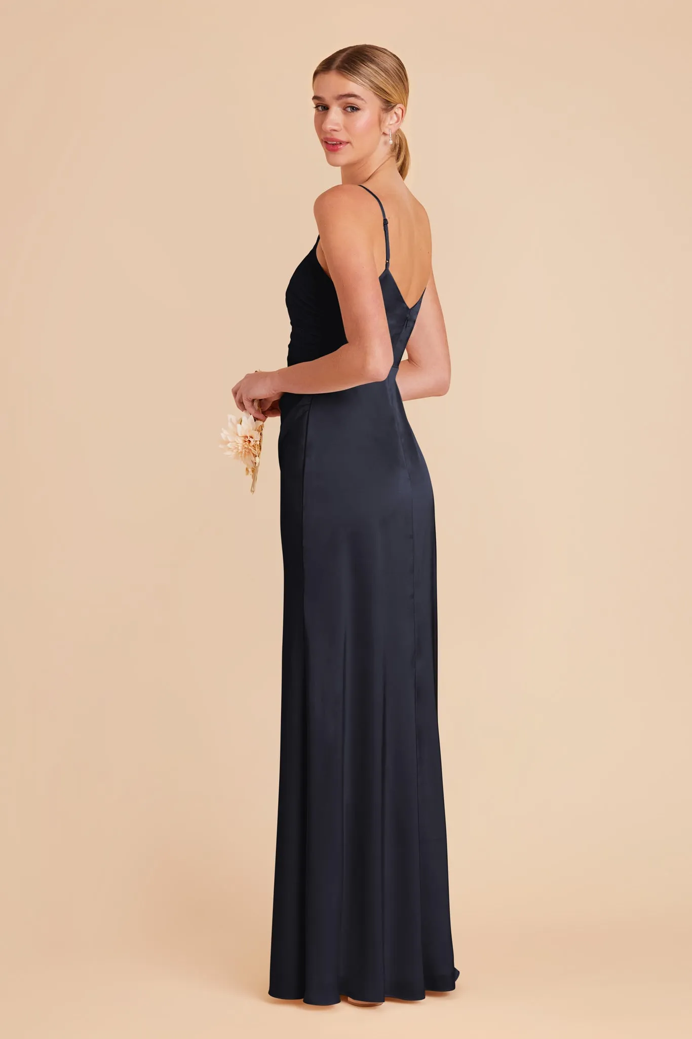 Catherine Matte Satin Dress - Navy sold by Birdy Grey product image thumbnail 5