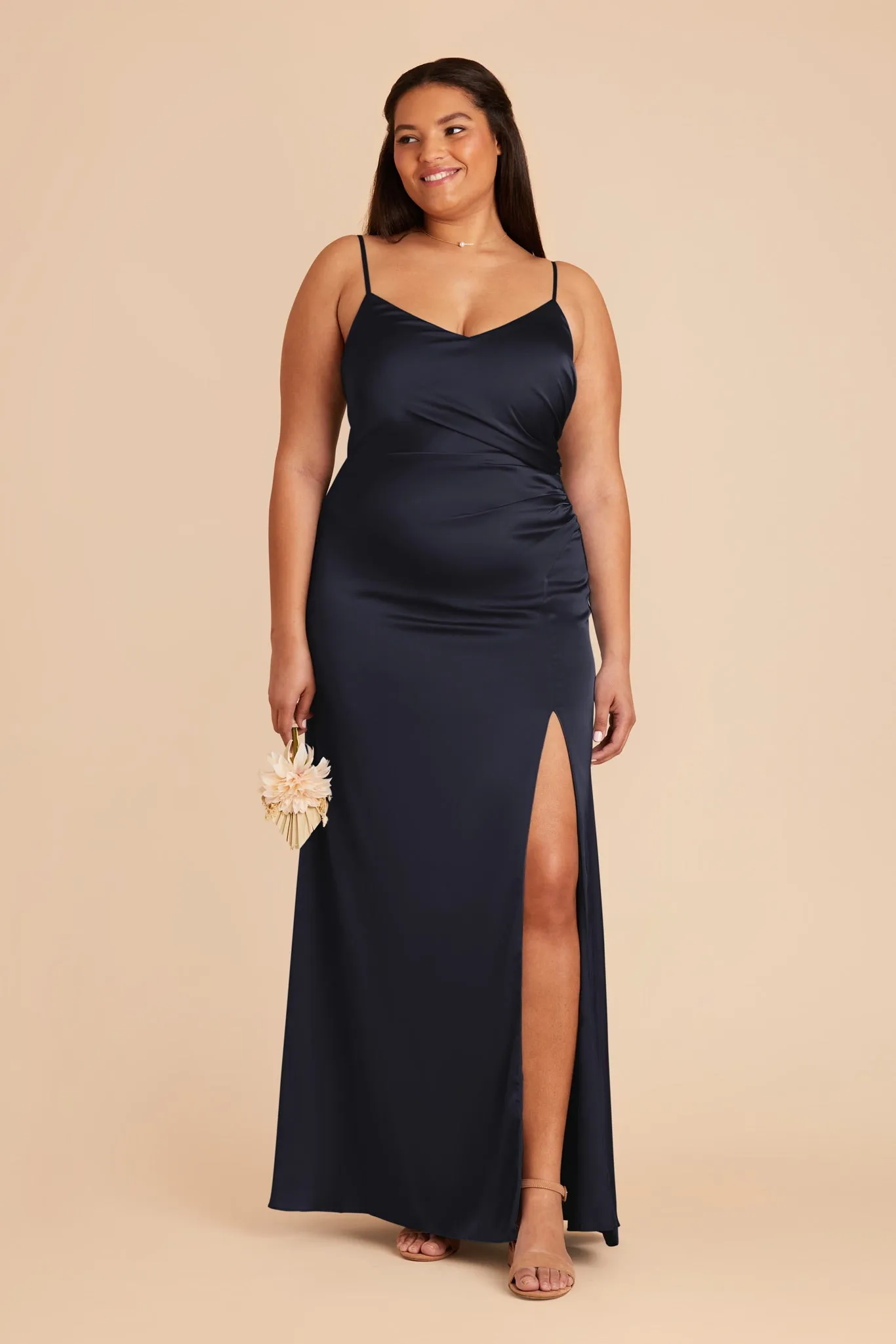 Catherine Matte Satin Dress - Navy sold by Birdy Grey product image thumbnail 2