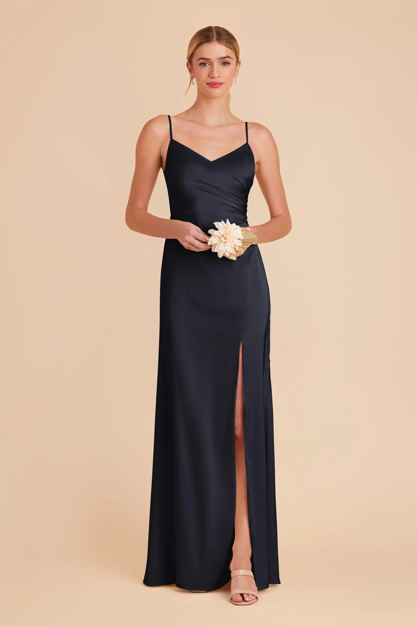 Catherine Matte Satin Dress - Navy sold by Birdy Grey product image thumbnail 3