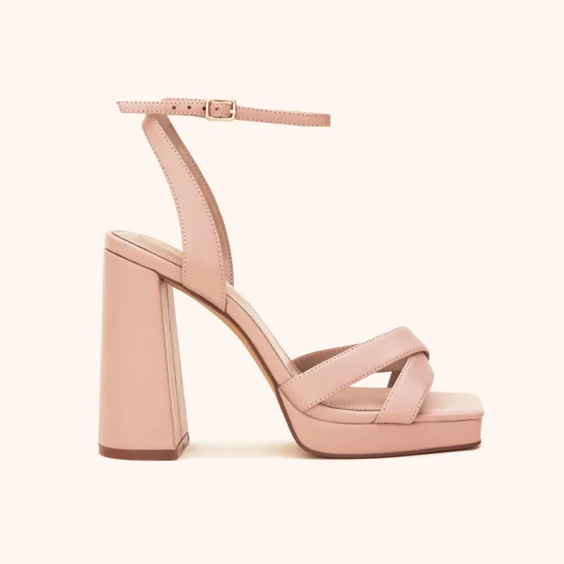 Ryanne Platform Heel - Nude Blush sold by Birdy Grey