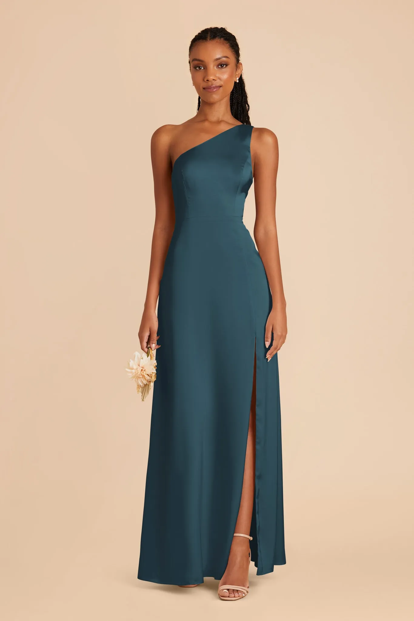 Kira Matte Satin Dress - Dark Teal sold by Birdy Grey