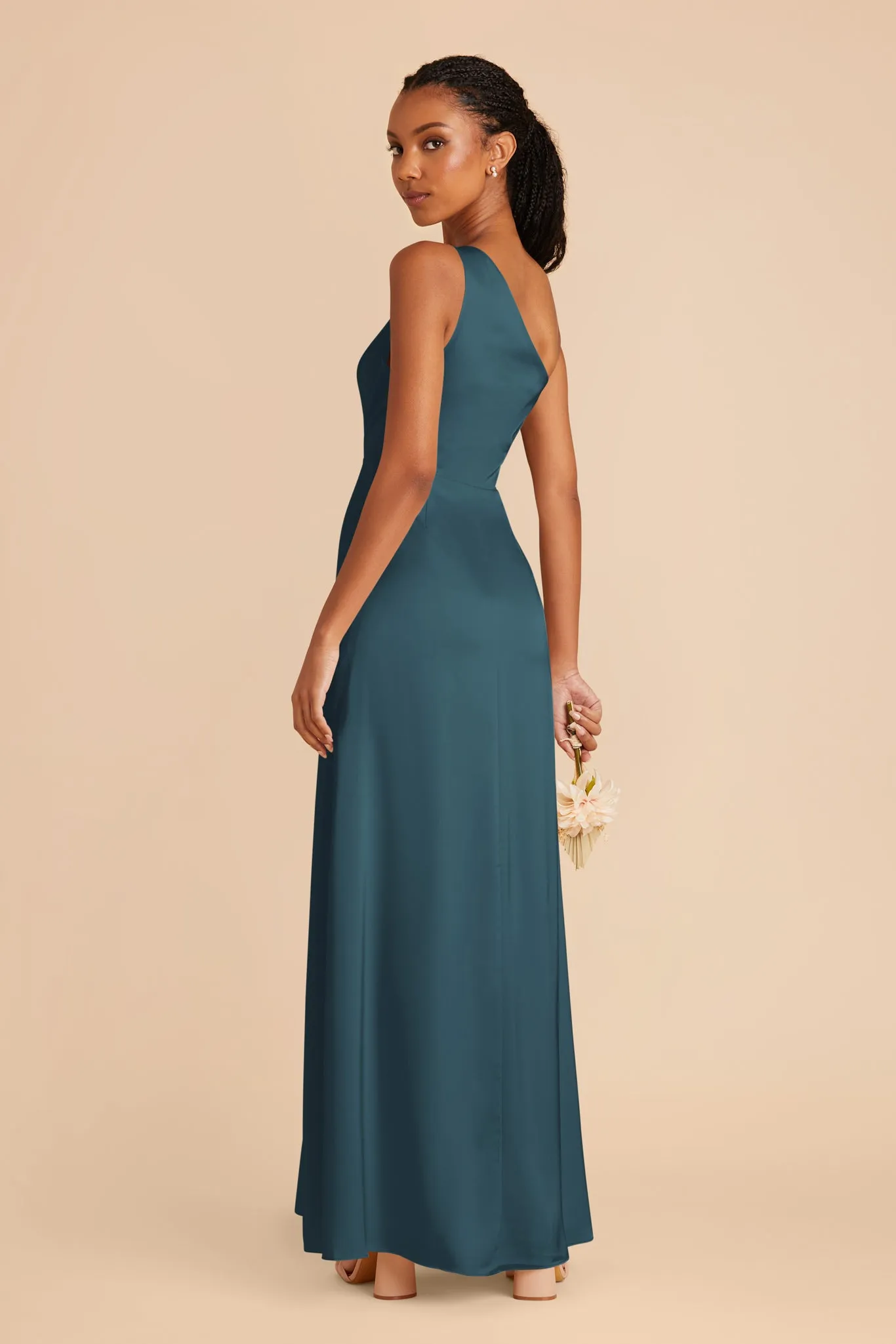 Kira Matte Satin Dress - Dark Teal sold by Birdy Grey product image thumbnail 4