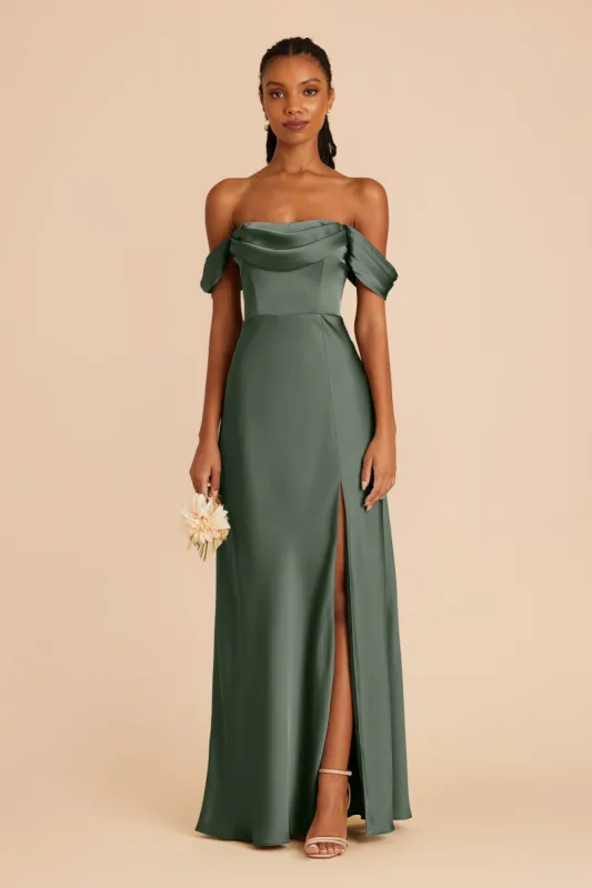 Mia Matte Satin Convertible Dress - Eucalyptus sold by Birdy Grey