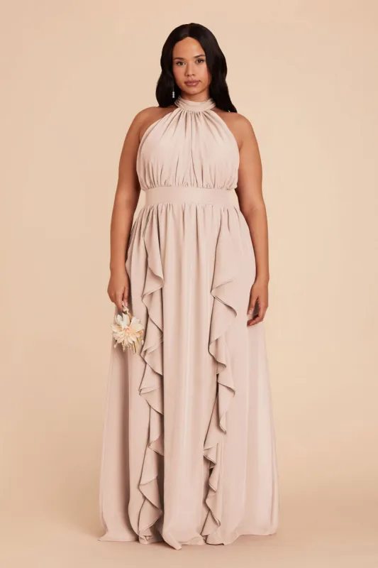 Joyce Chiffon Dress - Pale Blush sold by Birdy Grey