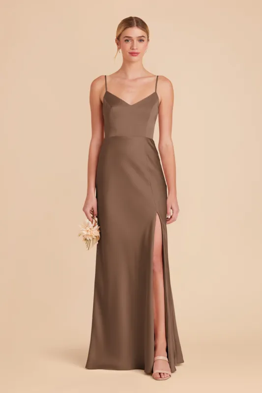 Jay Matte Satin Dress - Mocha sold by Birdy Grey