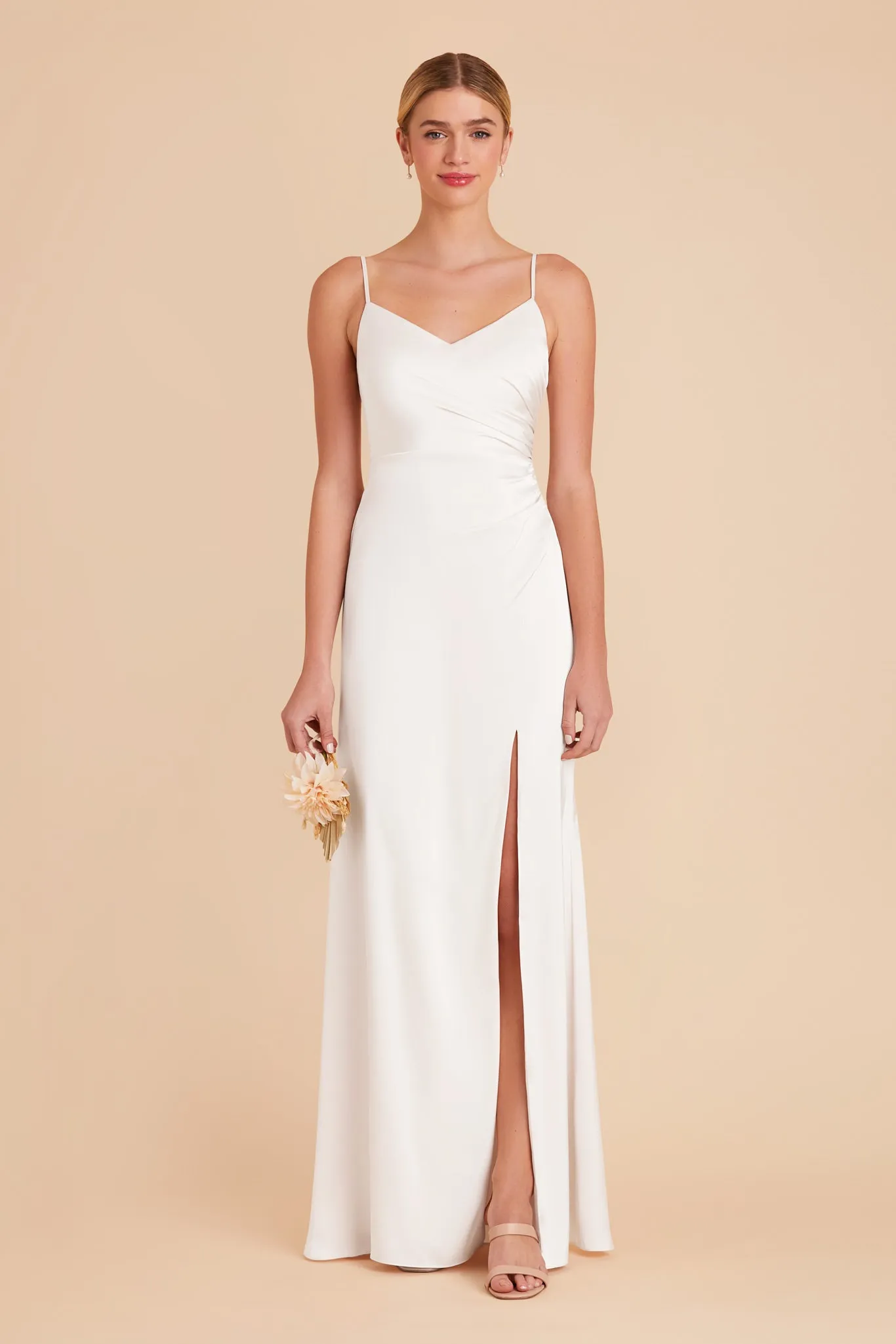 Catherine Matte Satin Dress - White sold by Birdy Grey product image thumbnail 3