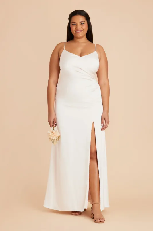 Catherine Matte Satin Dress - White sold by Birdy Grey