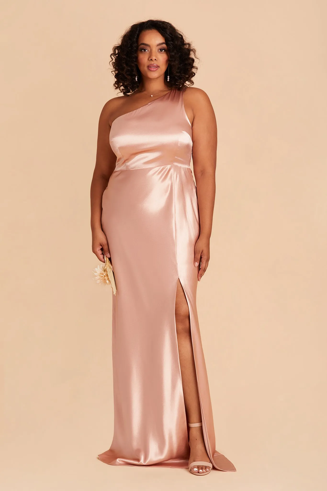 Kira Shiny Satin Dress - Rose Gold sold by Birdy Grey product image thumbnail 2