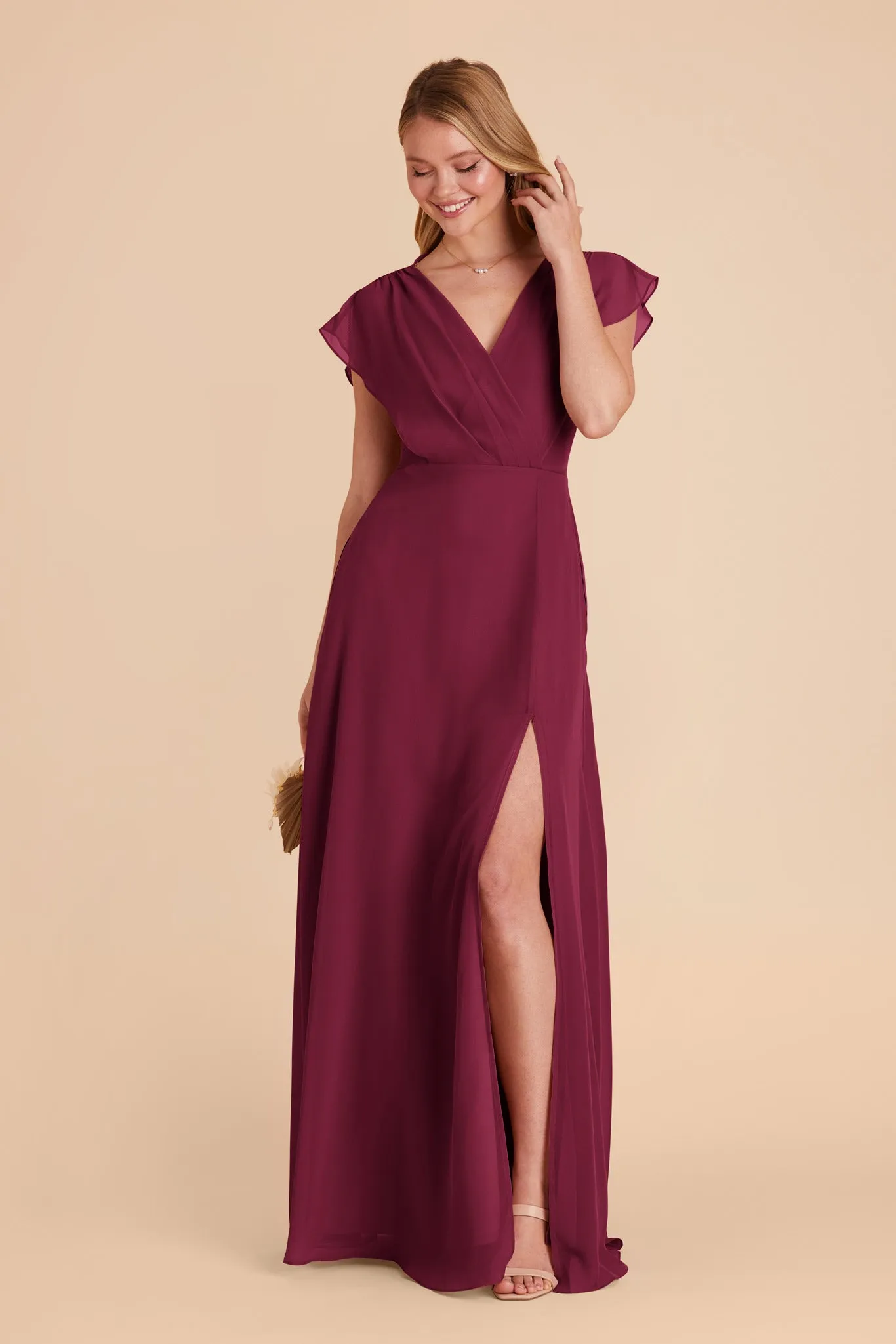 Violet Chiffon Dress - Berry sold by Birdy Grey product image thumbnail 3