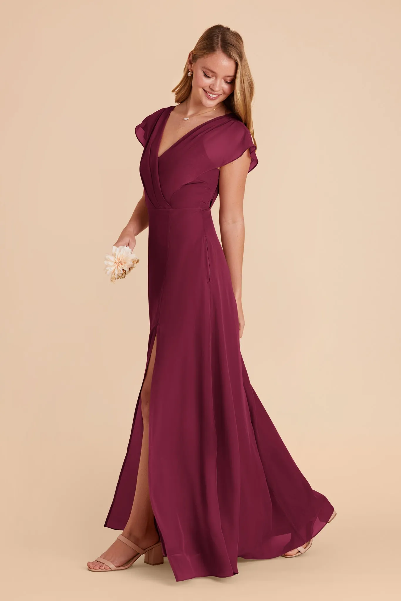 Violet Chiffon Dress - Berry sold by Birdy Grey product image thumbnail 4
