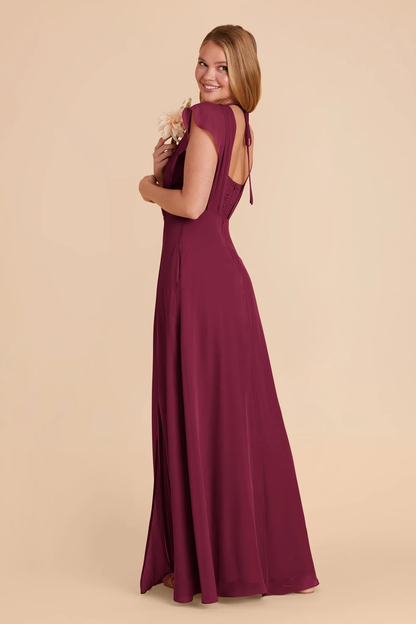 Violet Chiffon Dress - Berry sold by Birdy Grey product image thumbnail 5