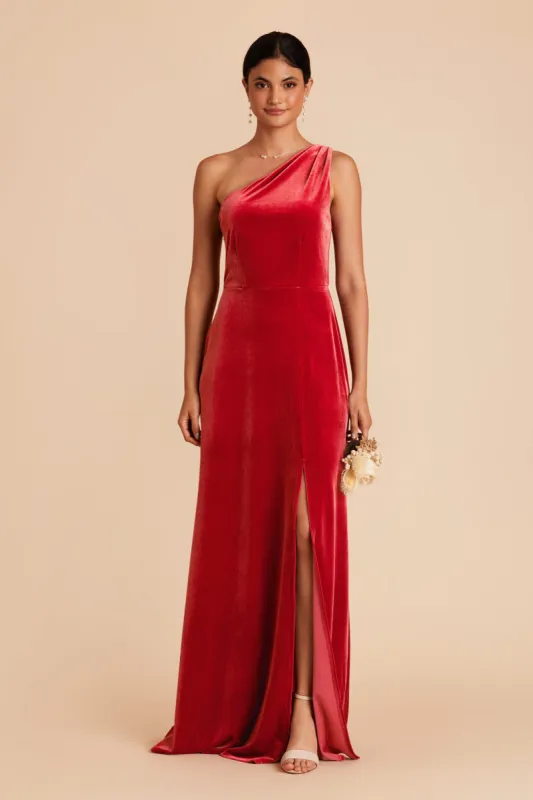 Kira Velvet Dress - Ruby Red sold by Birdy Grey