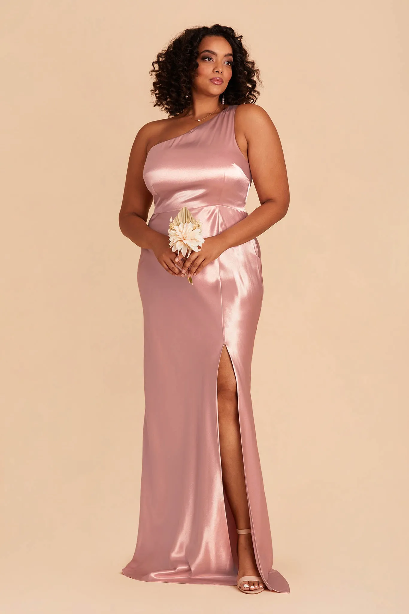 Kira Shiny Satin Dress - English Rose sold by Birdy Grey product image thumbnail 2