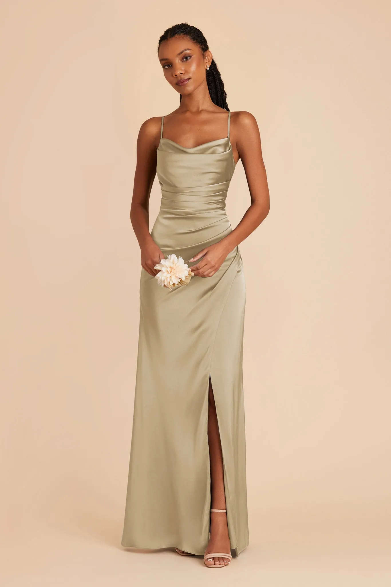 Lydia Matte Satin Dress - Moss Green sold by Birdy Grey product image thumbnail 4