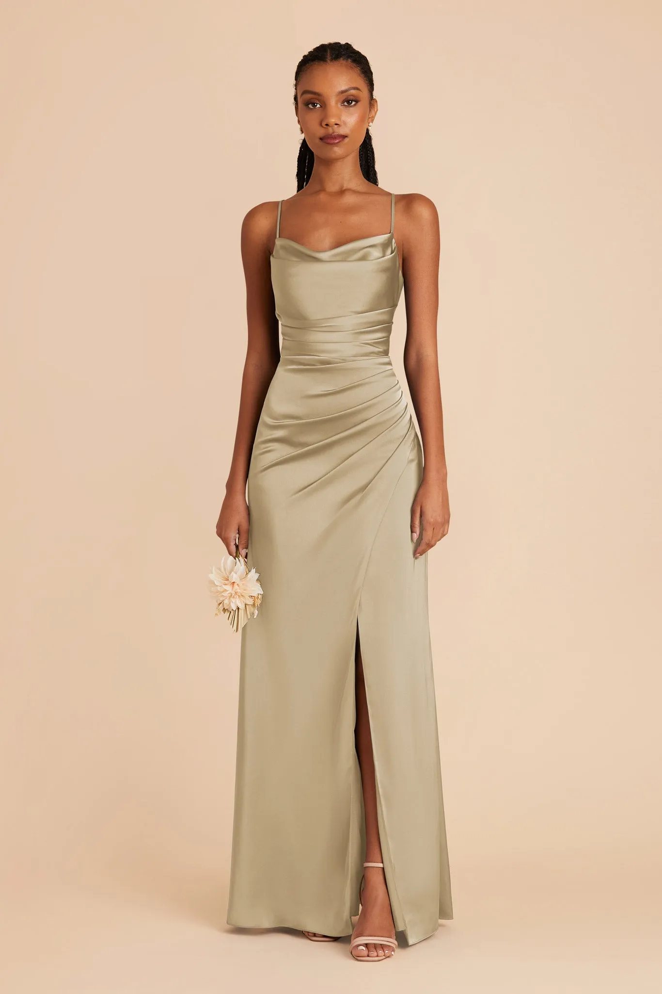 Lydia Matte Satin Dress - Moss Green sold by Birdy Grey product image thumbnail 2