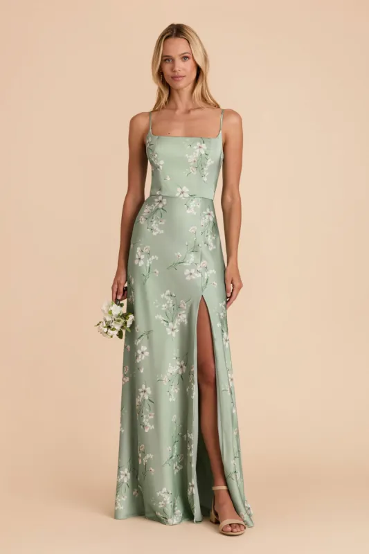 Mai Matte Satin Dress - Sage Le Fleur sold by Birdy Grey