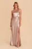 Kira Shiny Satin Dress - Taupe sold by Birdy Grey