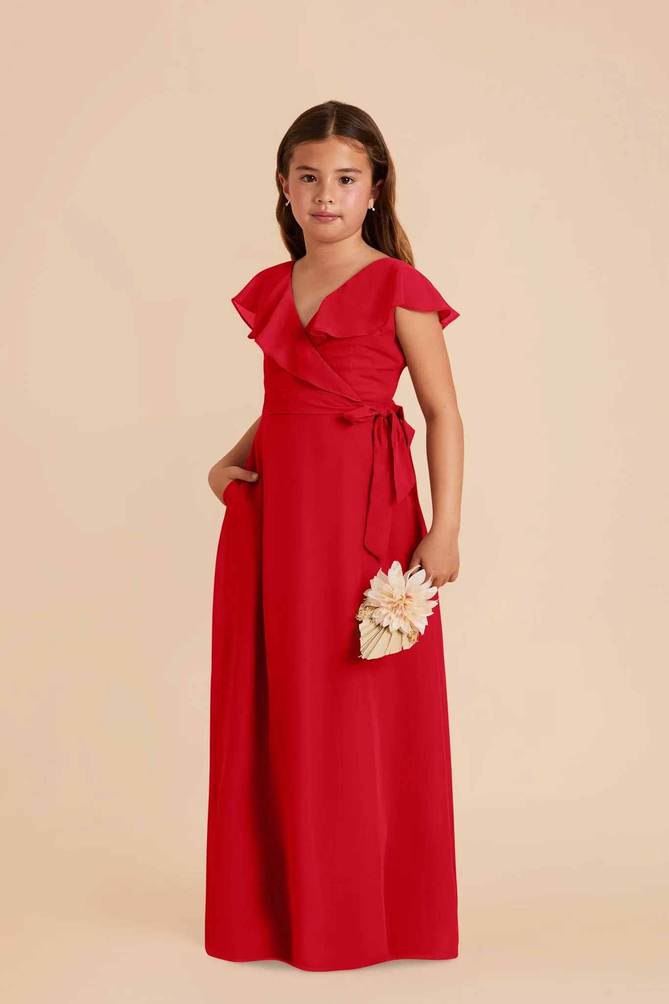 Jax Junior Chiffon Dress - Ruby Red sold by Birdy Grey product image thumbnail 2