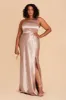 Kira Shiny Satin Dress - Taupe sold by Birdy Grey